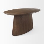 Lance 94"L x 50"W x30"H Medium Brown Solid Wood Oval Dining Table