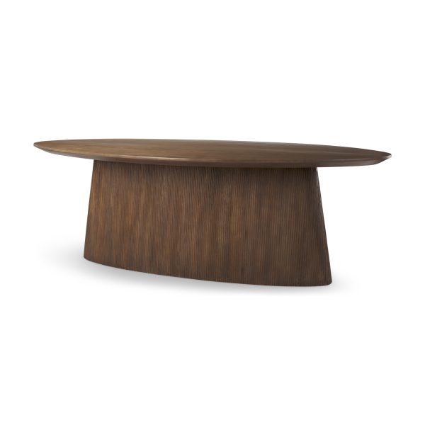 Lance 94L x 50W x30H Medium Brown Solid Wood Oval Dining Table