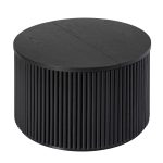 Lance Black Round Slat Modern Storage Coffee Table