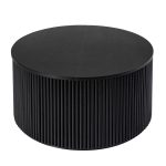 Lance Black Round Wood Slat Modern Storage Coffee Table
