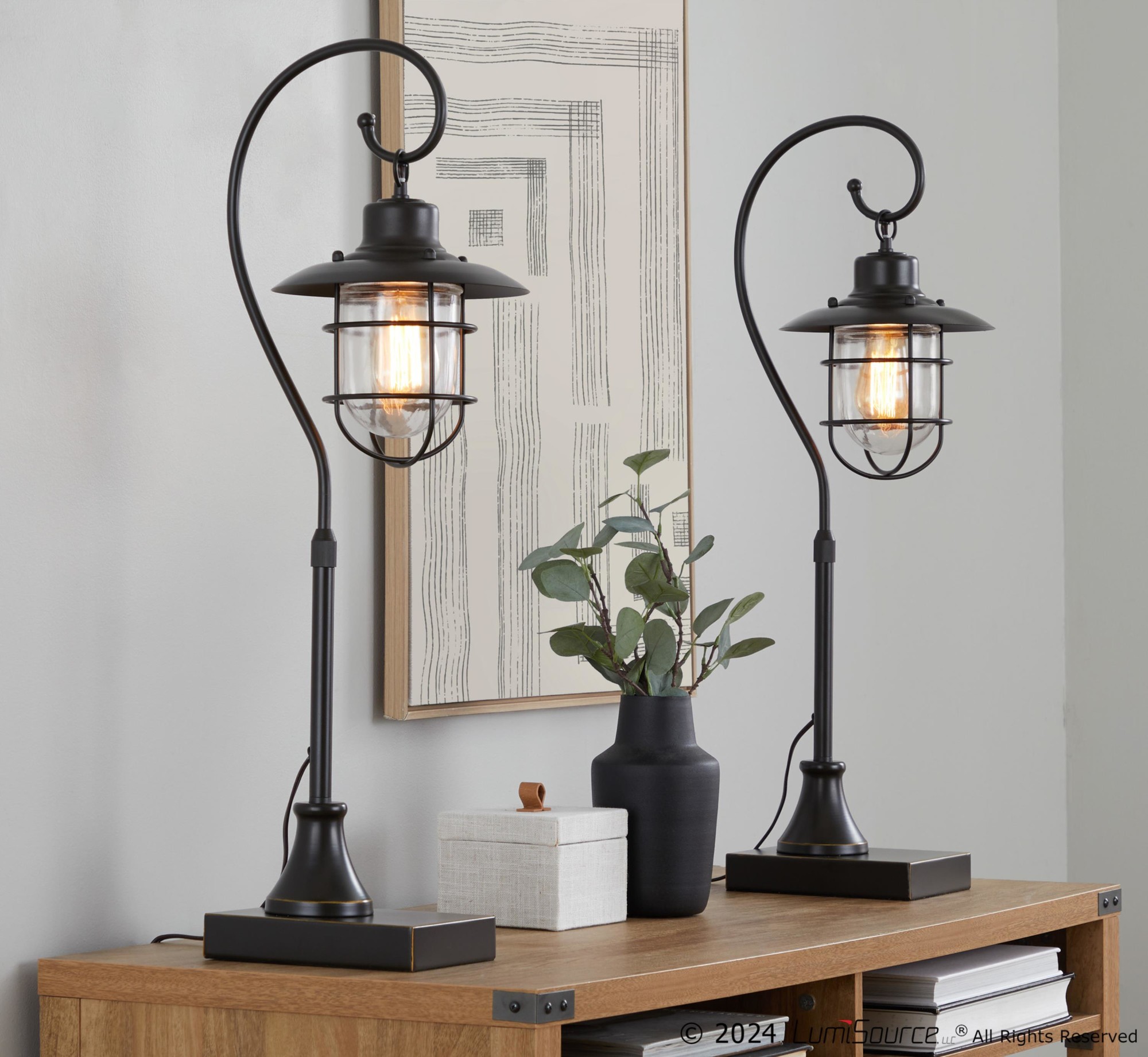 Landen Bronze Adjustable Contemporary Task Lamps (Set of 2) 2 Landen Bronze Adjustable Contemporary Task Lamps (Set of 2) - Image 2
