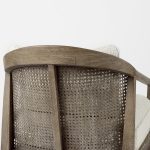 Landon 25.6L x 29.1W x 30.5H Light Brown Wood W/ Cream Fabric Seat and Cane Back Accent Chair