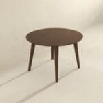 Brown Solid Wood Round Mid-Century Modern Dining Table 7 Brown Solid Wood Round Mid-Century Modern Dining Table
