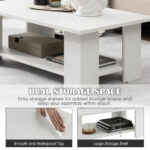 Modern 36 Inch 2-Tier Coffee Table with Storage Shelf 28 Modern 36 Inch 2-Tier Coffee Table with Storage Shelf