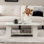 Modern 36 Inch 2-Tier Coffee Table with Storage Shelf 22 Modern 36 Inch 2-Tier Coffee Table with Storage Shelf