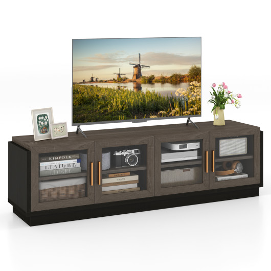 TV Stand with Tempered Glass Doors for TVs up to 75 Inches - Image 4