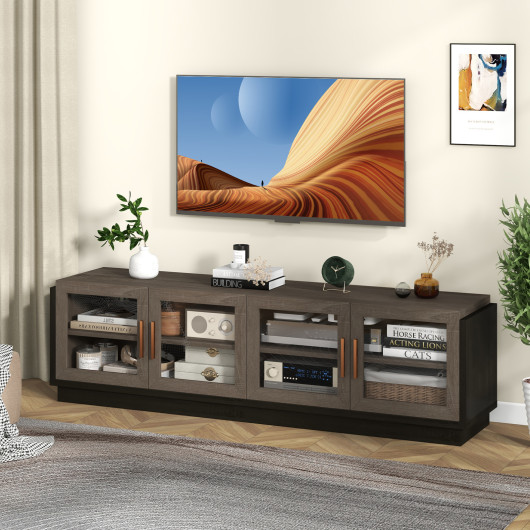 TV Stand with Tempered Glass Doors for TVs up to 75 Inches - Image 6