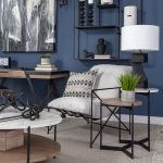 Larkin II Marble and Medium Brown Wood Round Tabletop Nesting End/Side Tables