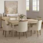 Larry Oak Spindle Leg Farmhouse Dining Table with Drawers, Seats Six
