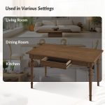 Larry Walnut Farmhouse Spindle Leg Dining Table, Seats Six 8 Larry Walnut Farmhouse Spindle Leg Dining Table, Seats Six