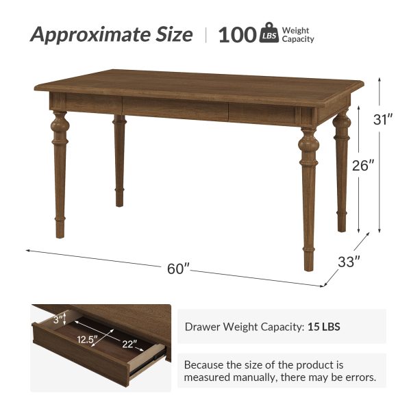 Larry Walnut Farmhouse Spindle Leg Dining Table Seats Six 4