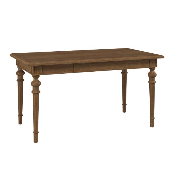 Larry Walnut Farmhouse Spindle Leg Dining Table Seats Six