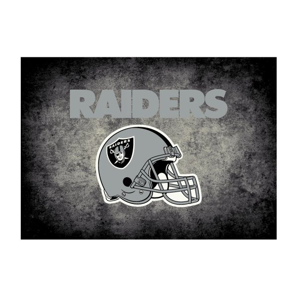 Las Vegas Raiders 6x8 Distressed Area Rug 1