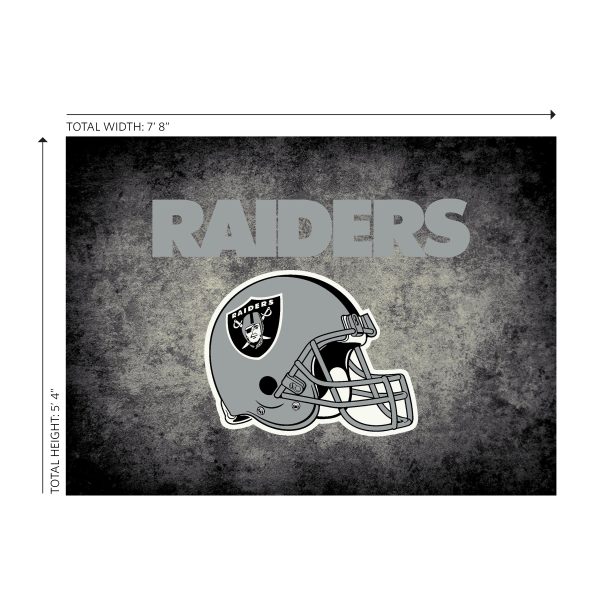 Las Vegas Raiders 6x8 Distressed Area Rug 2