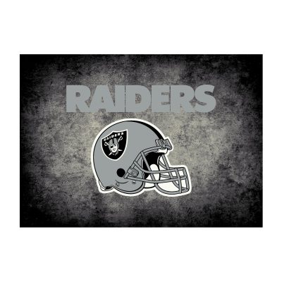 Las Vegas Raiders 8x11 Distressed Area Rug