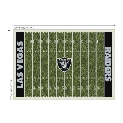 Las Vegas Raiders 8x11 Homefield Football Field Area Rug