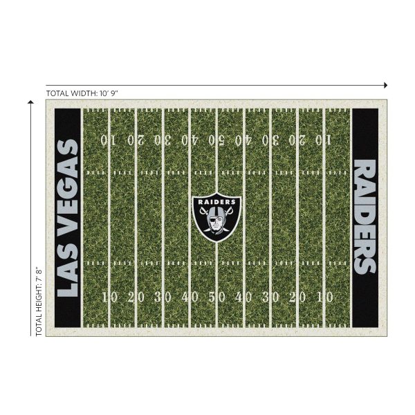 Las Vegas Raiders 8x11 Homefield Football Field Area Rug