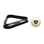 Las Vegas Raiders Billiard Cue Ball and Rack Set 5 Las Vegas Raiders Billiard Cue Ball and Rack Set