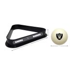 Las Vegas Raiders Billiard Cue Ball and Rack Set 4 Las Vegas Raiders Billiard Cue Ball and Rack Set