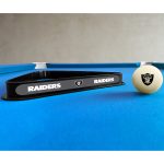 Las Vegas Raiders Billiard Cue Ball and Rack Set 6 Las Vegas Raiders Billiard Cue Ball and Rack Set