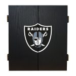 Las Vegas Raiders Bristle Dartboard Cabinet Set