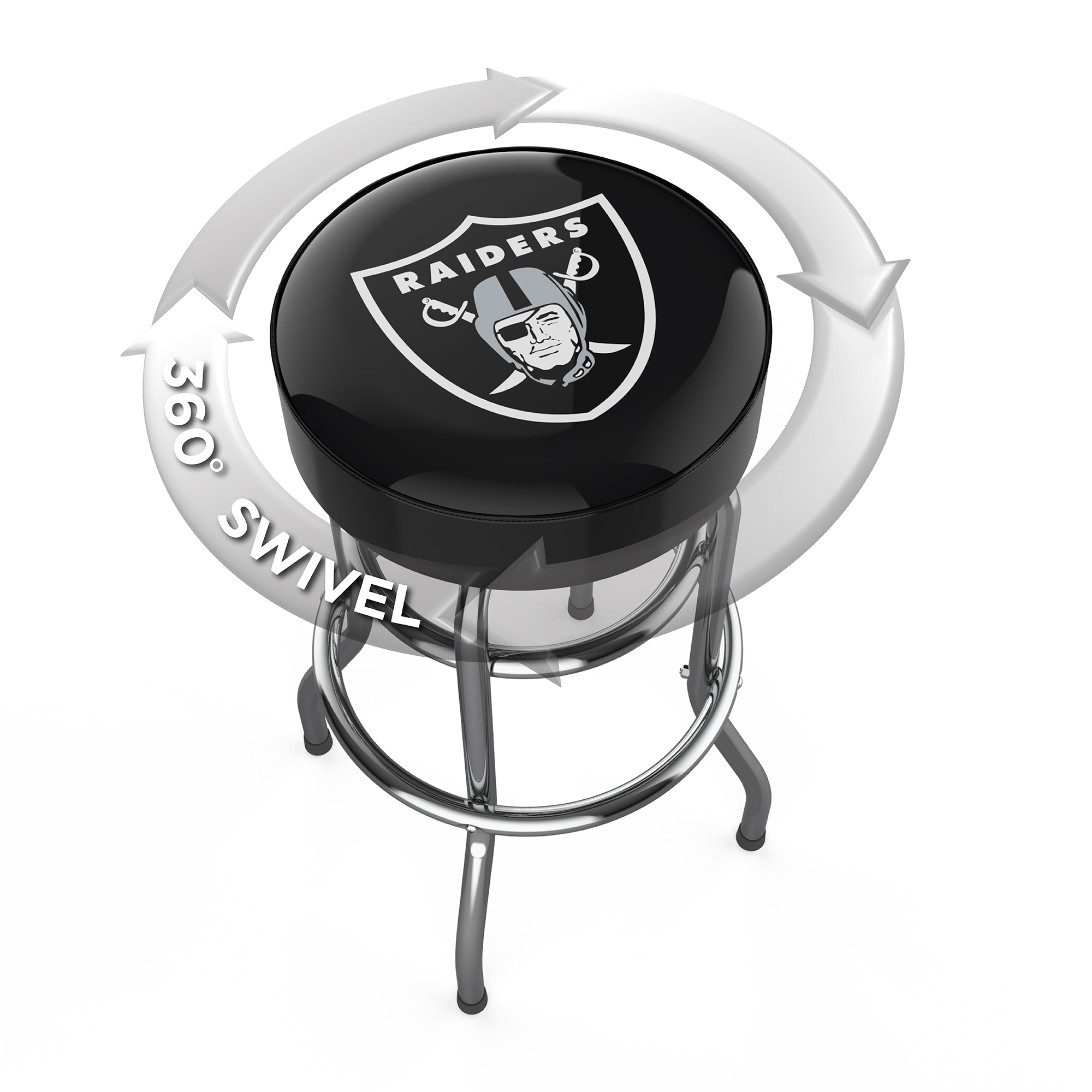 Las Vegas Raiders Chrome Logo Bar Stool 4 Las Vegas Raiders Chrome Logo Bar Stool - Image 4