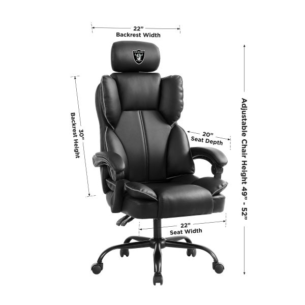 Las Vegas Raiders Embroidered Headrest Champ Chair 1