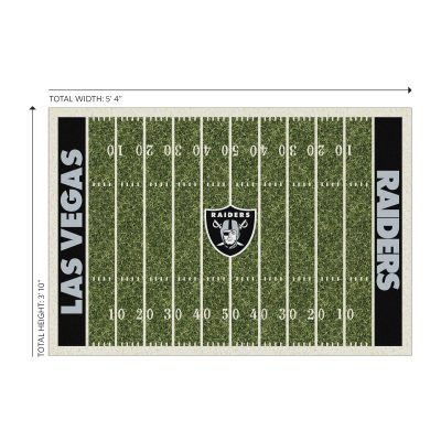 Las Vegas Raiders Homefield Football Field 4x6 Area Rug