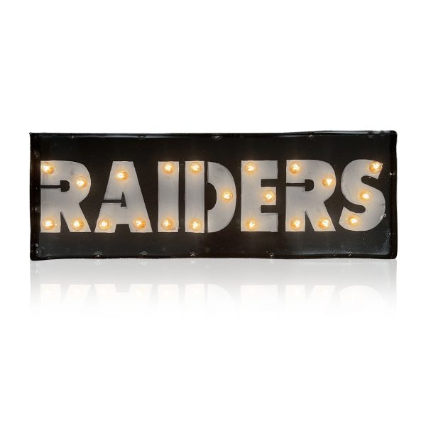Las Vegas Raiders Lighted Recycled Metal Street Sign NFL 1