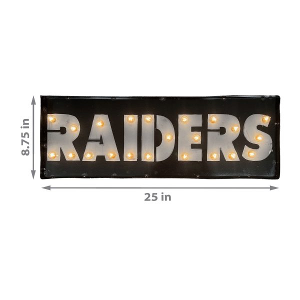 Las Vegas Raiders Lighted Recycled Metal Street Sign NFL 2