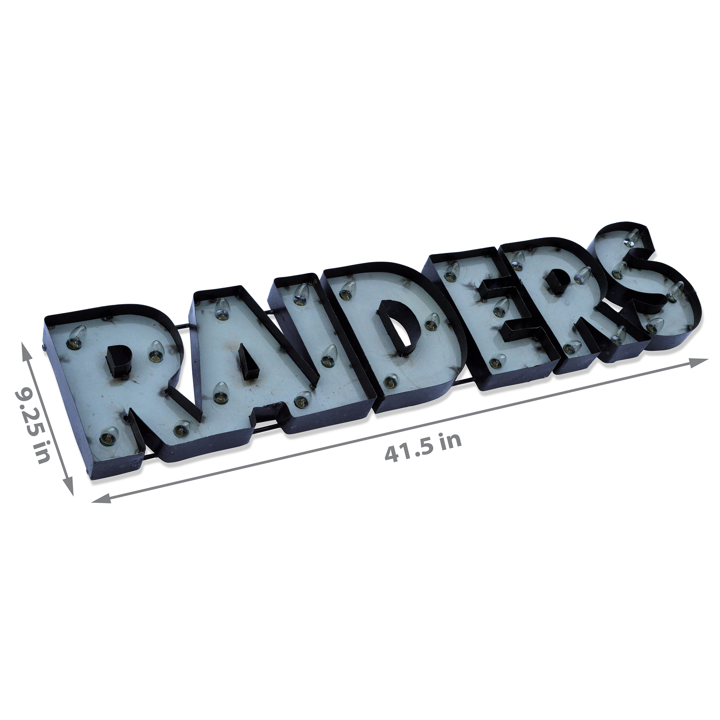 Las Vegas Raiders Lighted Recycled Metal Wordmark Logo Sign 8 Las Vegas Raiders Lighted Recycled Metal Wordmark Logo Sign - Image 8