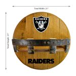 Las Vegas Raiders Oak Whiskey Barrel Bar Shelf