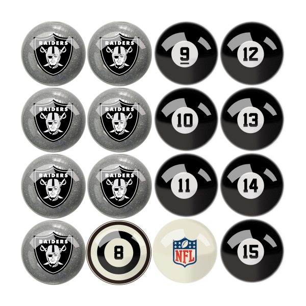 Las Vegas Raiders Regulation Billiard Ball Set