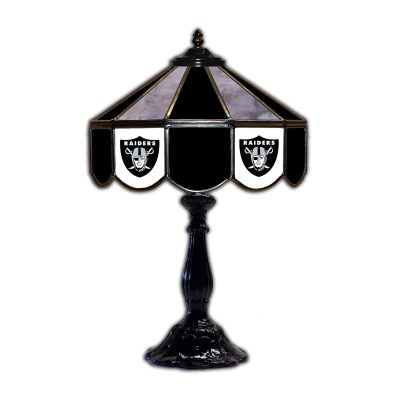 Las Vegas Raiders Tiffany Style 21 inch Glass Table Lamp