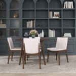 Beige Solid Wood Mid-Century Modern Dining Chair (Set of 2) 8 Beige Solid Wood Mid-Century Modern Dining Chair (Set of 2)