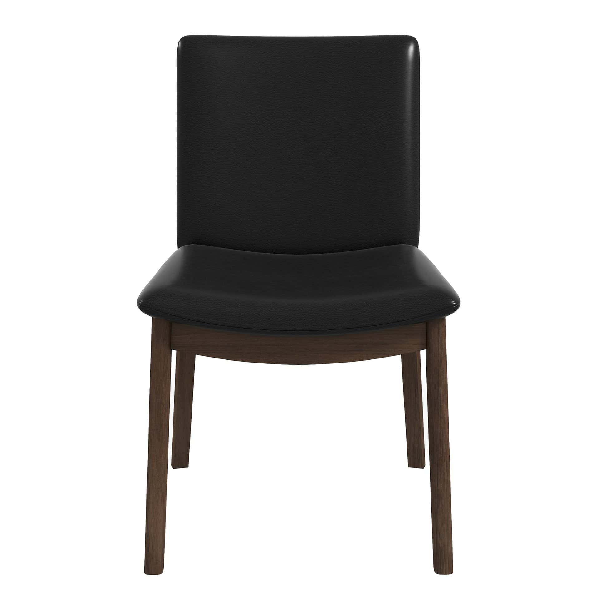 Black Leather Solid Wood Mid-Century Modern Dining Chair (Set of 2) 8 Black Leather Solid Wood Mid-Century Modern Dining Chair (Set of 2)