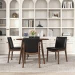 Black Leather Solid Wood Mid-Century Modern Dining Chair (Set of 2) 13 Black Leather Solid Wood Mid-Century Modern Dining Chair (Set of 2)