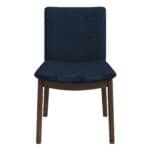 Blue Linen Solid Wood Mid-Century Modern Dining Chair (Set of 2) 8 Blue Linen Solid Wood Mid-Century Modern Dining Chair (Set of 2)