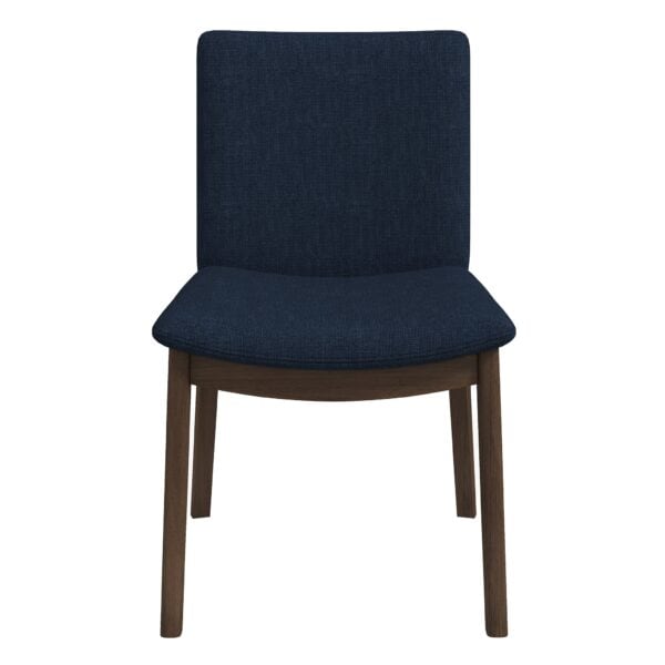 Blue Linen Solid Wood Mid-Century Modern Dining Chair (Set of 2)