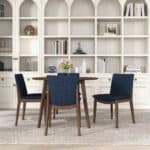 Blue Linen Solid Wood Mid-Century Modern Dining Chair (Set of 2) 9 Blue Linen Solid Wood Mid-Century Modern Dining Chair (Set of 2)
