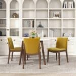 Gold Velvet Solid Wood Mid-Century Modern Dining Chair (Set of 2) 9 Gold Velvet Solid Wood Mid-Century Modern Dining Chair (Set of 2)