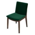 Green Velvet Solid Wood Mid-Century Modern Sculpted Back Dining Chair (Set of 2) 12 Green Velvet Solid Wood Mid-Century Modern Sculpted Back Dining Chair (Set of 2)
