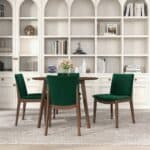 Green Velvet Solid Wood Mid-Century Modern Sculpted Back Dining Chair (Set of 2) 8 Green Velvet Solid Wood Mid-Century Modern Sculpted Back Dining Chair (Set of 2)