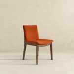 Orange Velvet Solid Wood Mid-Century Modern Dining Chair (Set of 2) 12 Orange Velvet Solid Wood Mid-Century Modern Dining Chair (Set of 2)