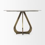 Laurent 48" Marble Top Gold Metal Base Dining Table