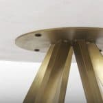 Laurent 48" Marble Top Gold Metal Base Dining Table