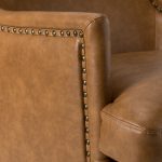 Laurenz Camel Vegan Leather Nailhead Wingback Armchair 10 Laurenz Camel Vegan Leather Nailhead Wingback Armchair