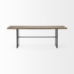 Ledger III 84x38 Brown Solid Wood Top & Base Dining Table