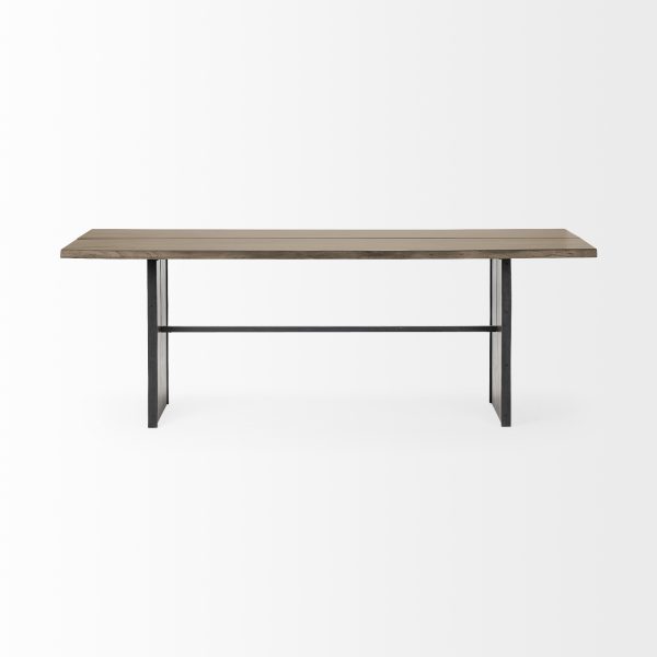 Ledger III 84x38 Brown Solid Wood Top Base Dining Table 2