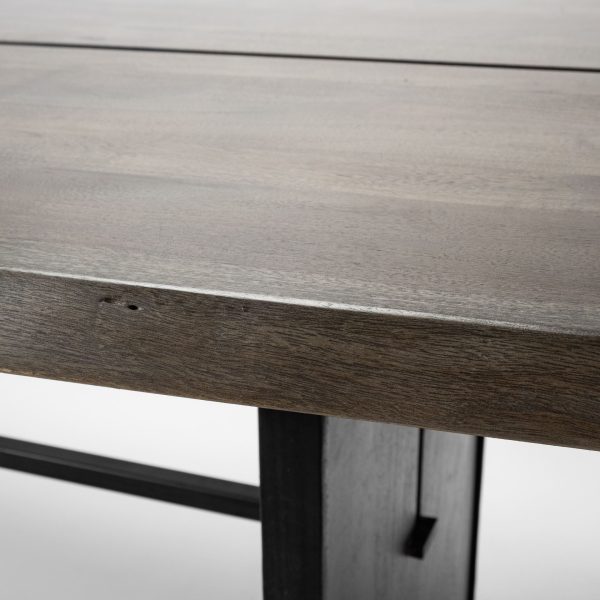 Ledger III 84x38 Brown Solid Wood Top Base Dining Table 4